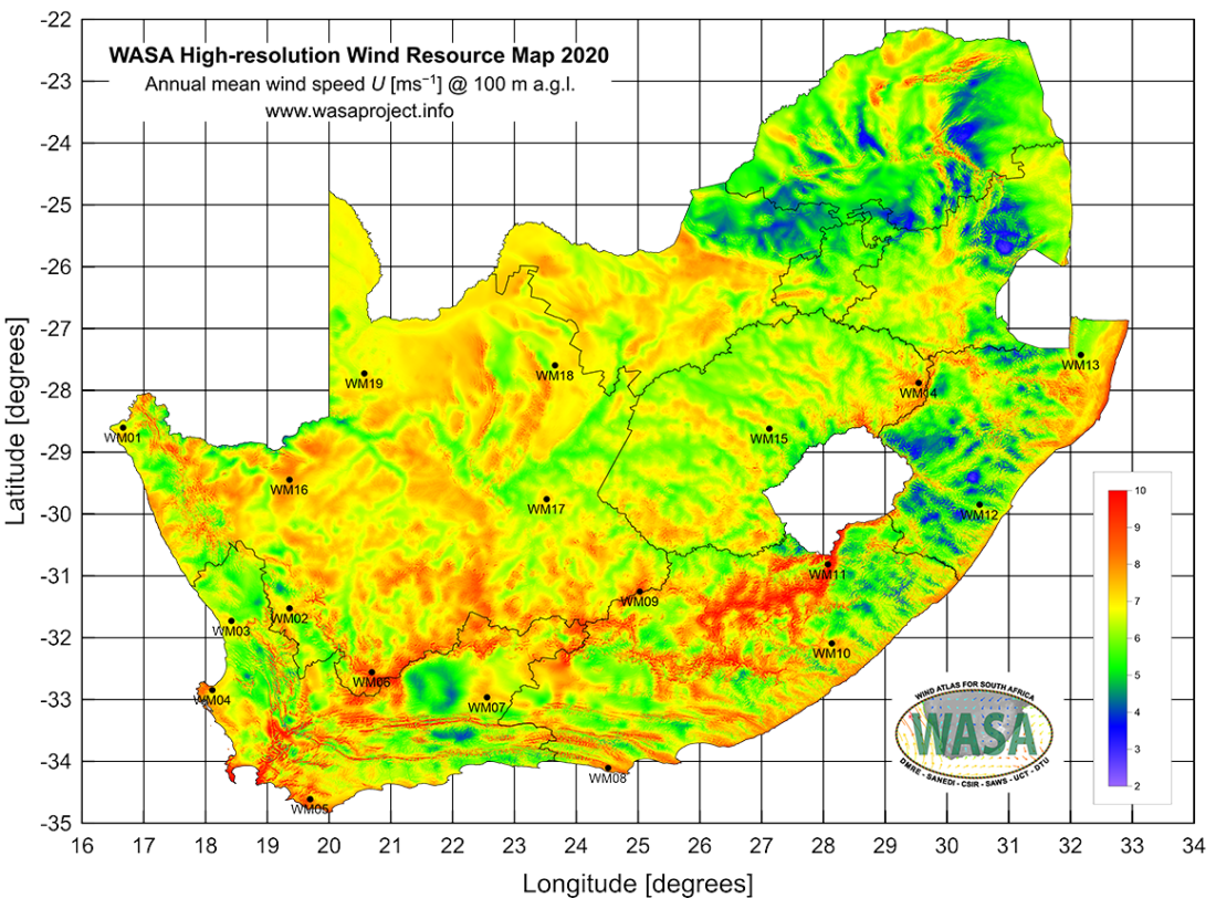WASA High-resolution Wind Resource Map 2020